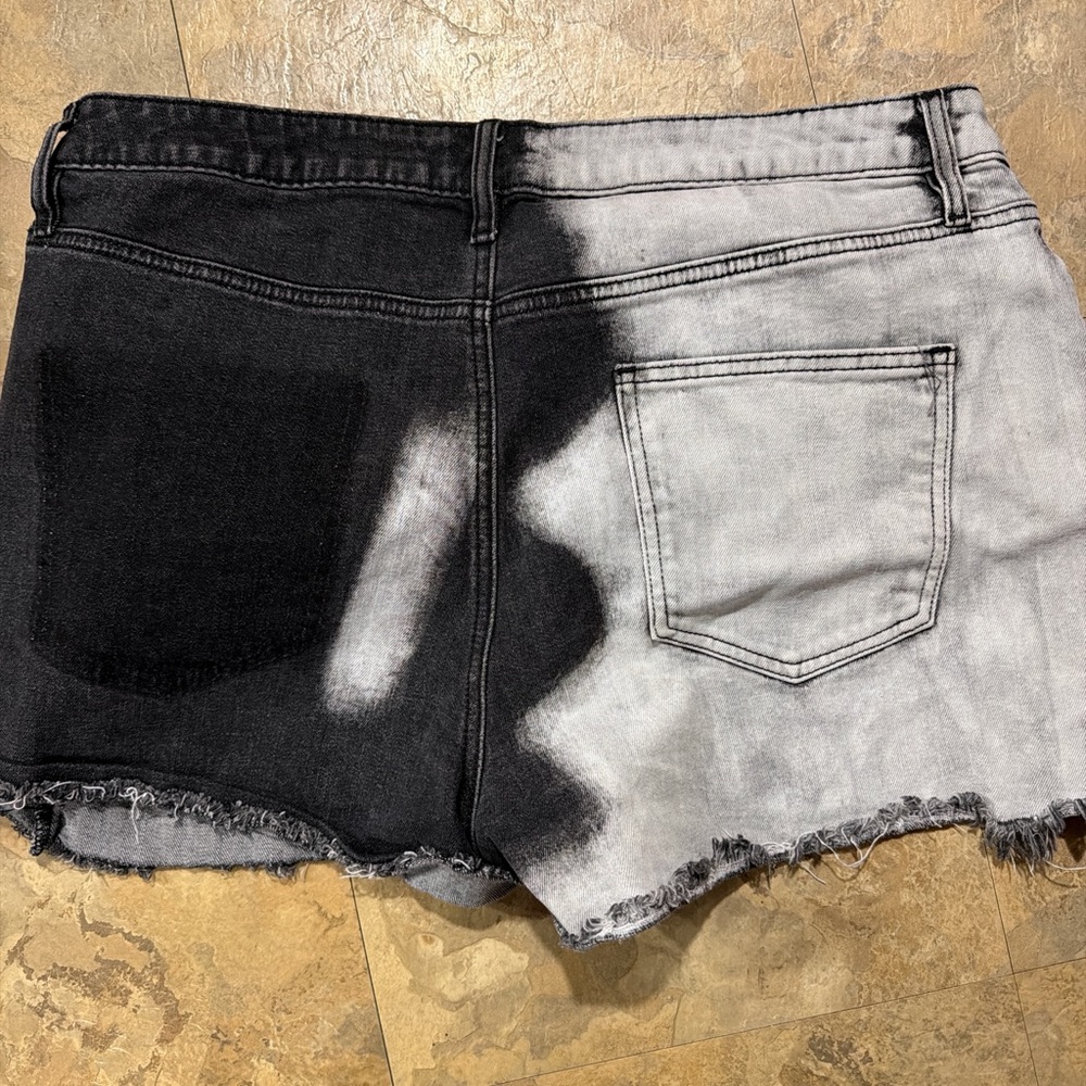 Fashion Nova Black and Gray Jean Shorts